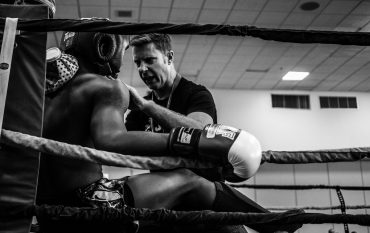 Boxer getting a peptalk