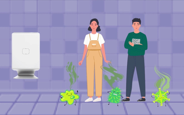 Animation: Duftger&auml;t hemmt Bakterien im Raum